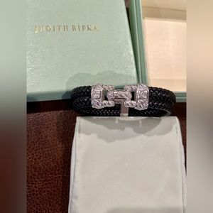 Judith Ripka Sterling Braided Double Row Bracelet